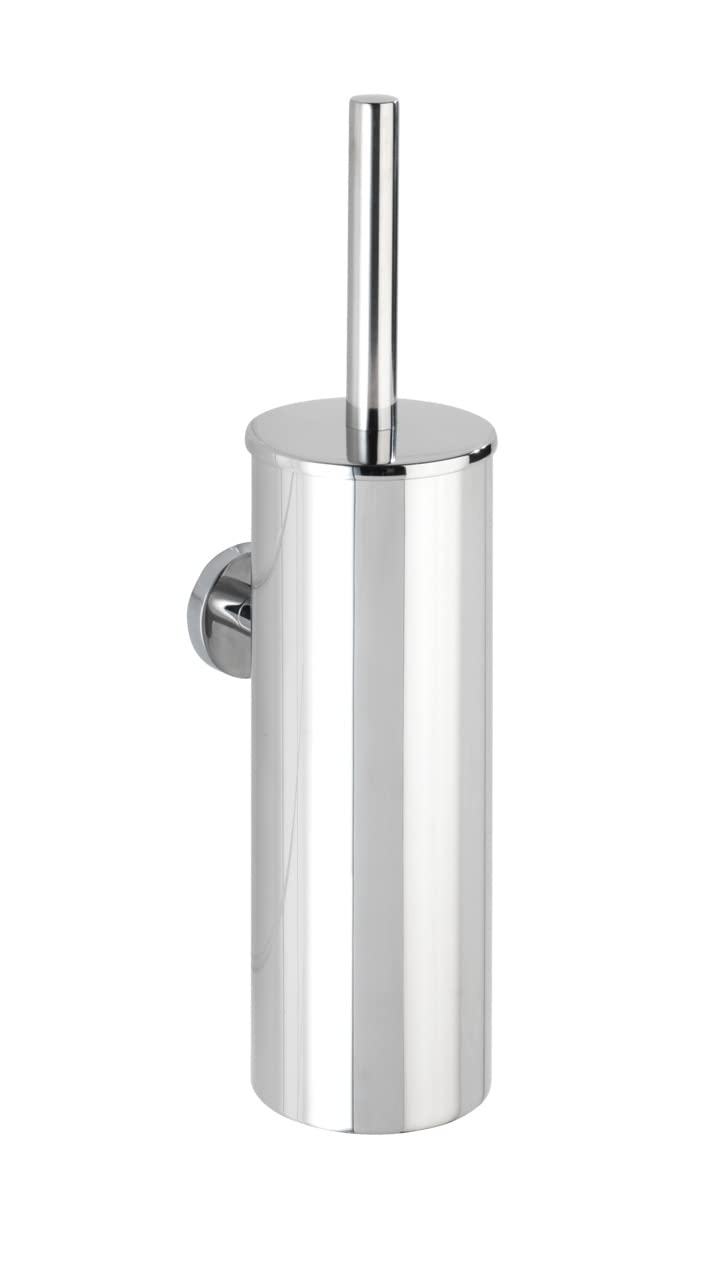 WENKO WC-Garnitur geschlossen Bosio Edelstahl glänzend - WC-Bürstenhalter, Edelstahl rostfrei, 9 x 4
