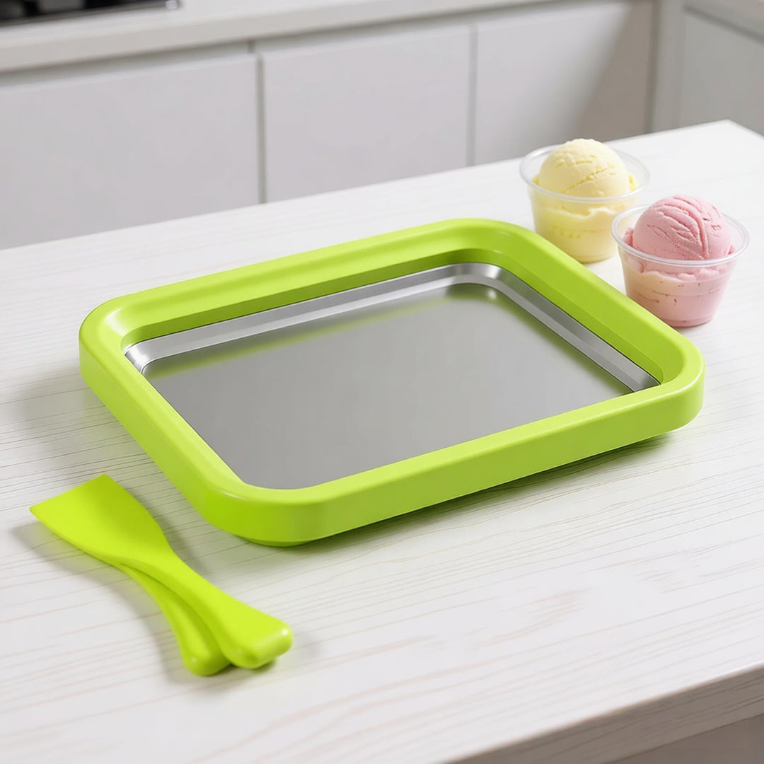 Eisplatte Eis Rolls, Rolled Ice Cream Maker, Eisplatte mit Spateln für Hausgemachte Gerollte Eiscrem