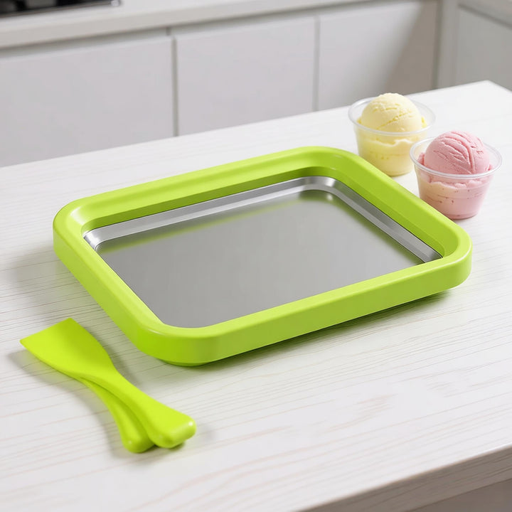 Eisplatte Eis Rolls, Rolled Ice Cream Maker, Eisplatte mit Spateln für Hausgemachte Gerollte Eiscrem