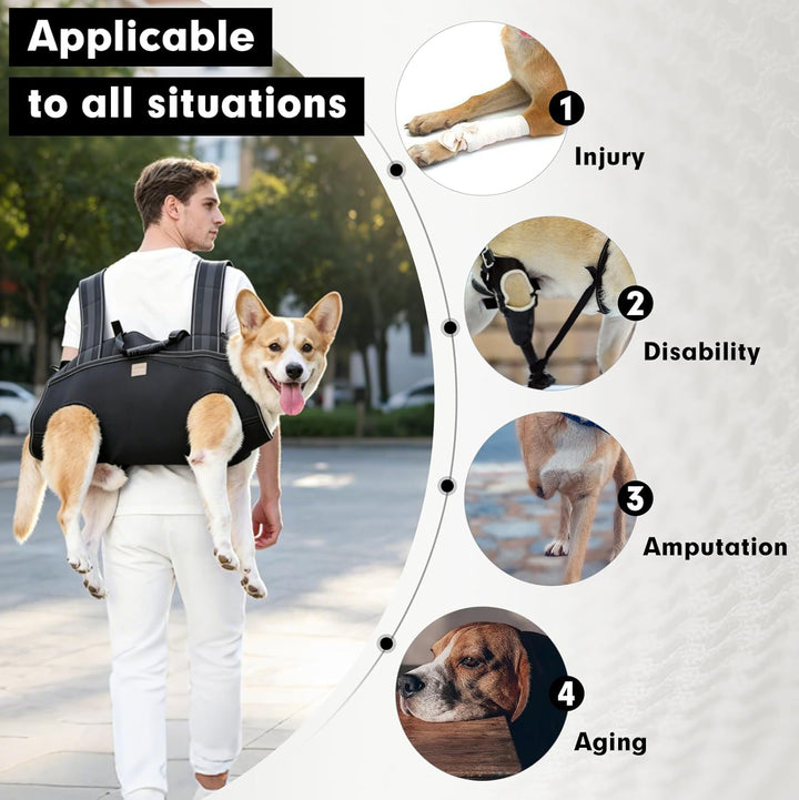 Hundetragegeschirr für grosse Hunde, Tragehilfe Hund (Brustumfang:49-63 cm), Hundegeschirr Grosse Hu