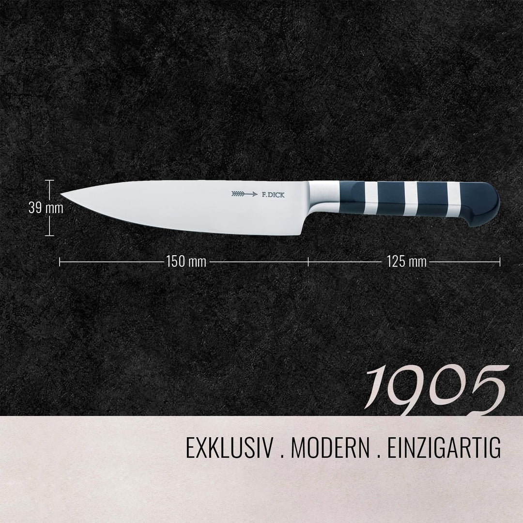F. DICK Kochmesser, Küchenmesser, 1905 (Messer mit Klinge 15 cm, X50CrMoV15 Stahl, nichtrostend, 56°