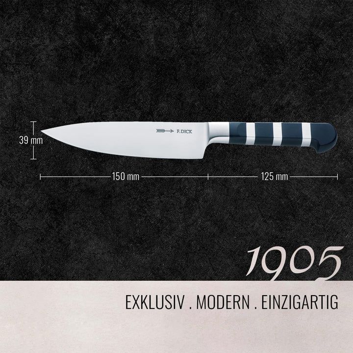 F. DICK Kochmesser, Küchenmesser, 1905 (Messer mit Klinge 15 cm, X50CrMoV15 Stahl, nichtrostend, 56°