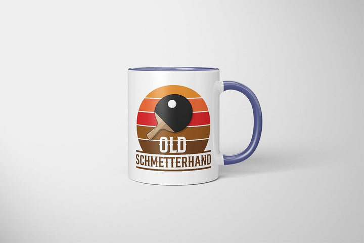 Lustige Tischtennis Tasse | Old Schmetterhand Retro Design | Geschenkidee für Ehemann, Vater, Opa Bl