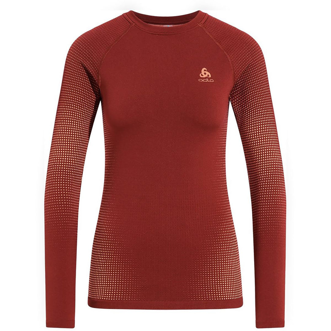 Odlo Damen Performance Warm Eco Longsleeve Langarm Unterhemd Funktionsunterhemd L Spiced Apple, L Sp