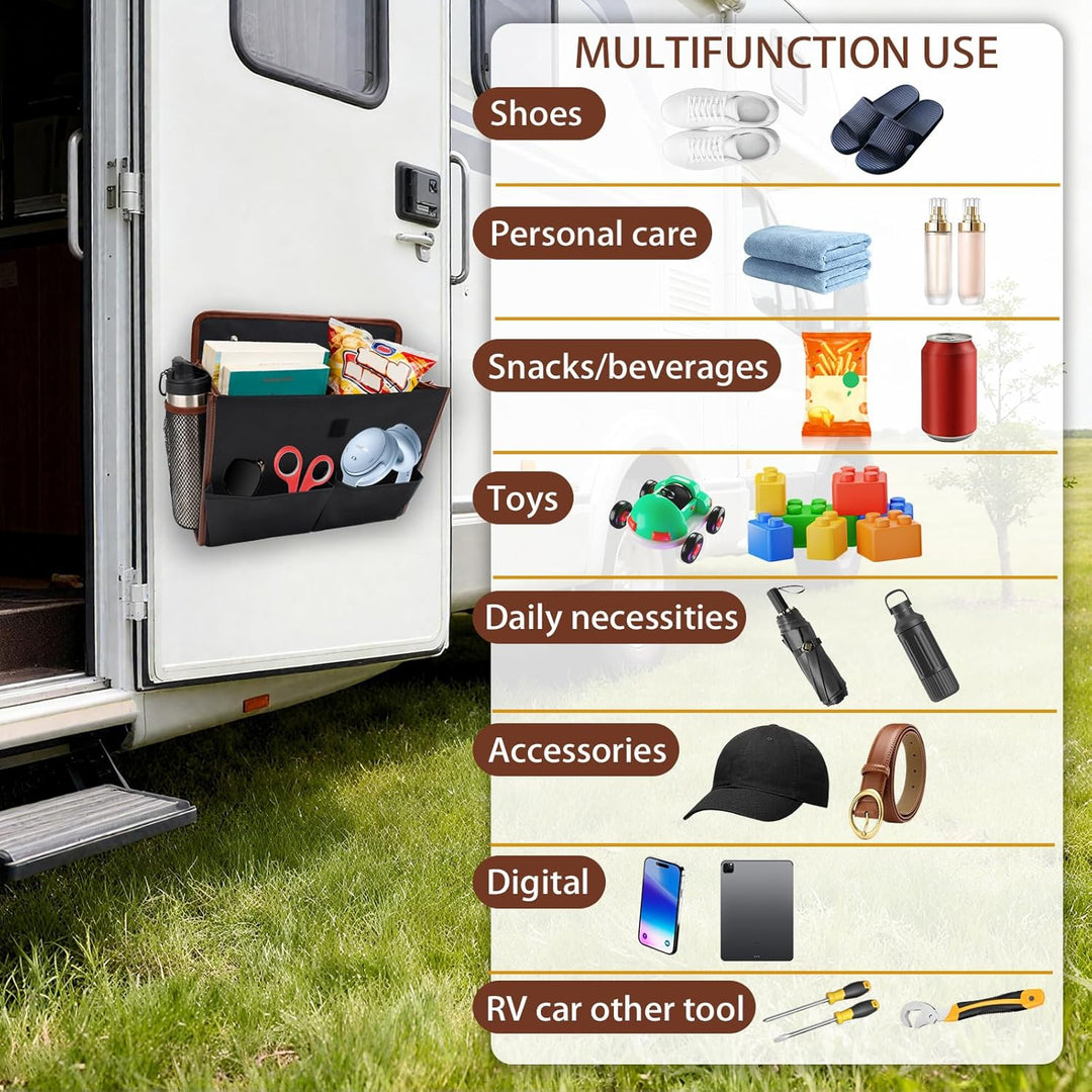 2 Stück Tür Organizer, Wohnmobil Organizer – Tragbarer und Faltbarer Aufbewahrungsorganizer für Camp