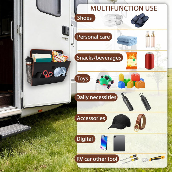 2 Stück Tür Organizer, Wohnmobil Organizer – Tragbarer und Faltbarer Aufbewahrungsorganizer für Camp