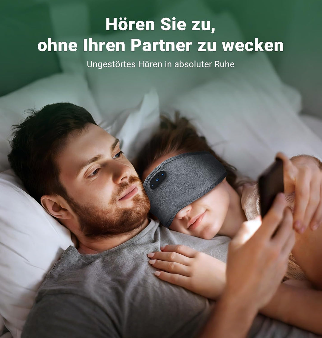 ink-topoint Schlafkopfhörer Bluetooth 5.4 Stirnband aus Bambus-Baumwolle | Als Stirnband-Kopfhörer b