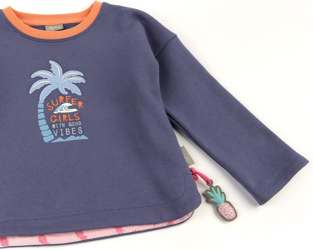 Sigikid Mädchen Sweatshirt 122 Pink/Blumen, 122 Pink/Blumen