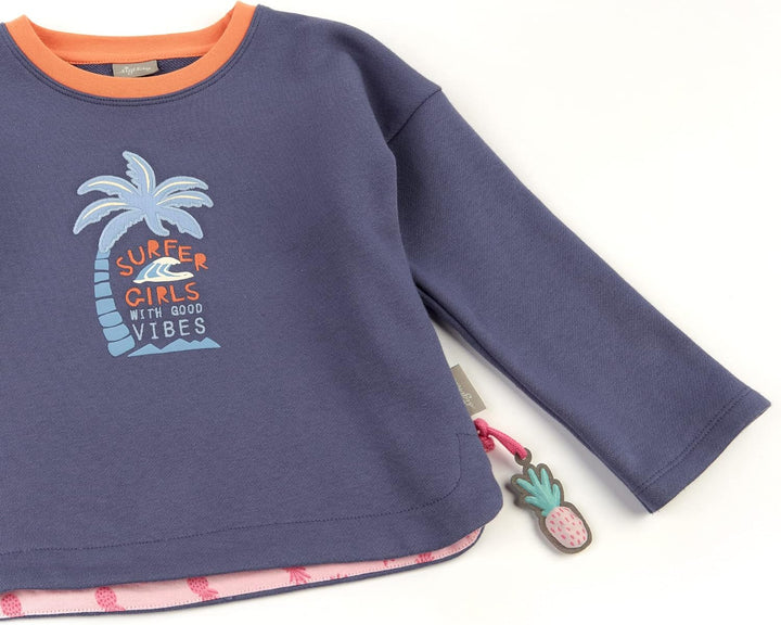 Sigikid Mädchen Sweatshirt 122 Pink/Blumen, 122 Pink/Blumen