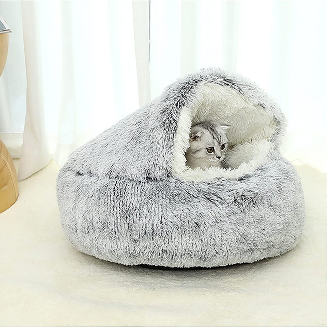 YAGE Beruhigendes Katzenbett, Flauschiges Plüsch-Kätzchenbett, waschbares Anti-Angst-Welpenbett, Hau