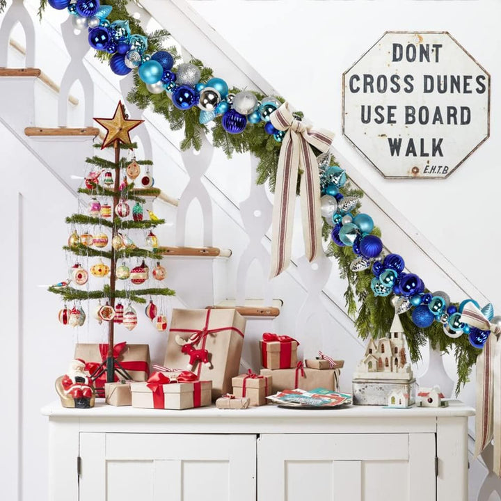 66 Zoll/168cm Weihnachtsgirlande, Weihnachtskugel Girlande für Weihnachtsdekoration, Haustreppe Kami