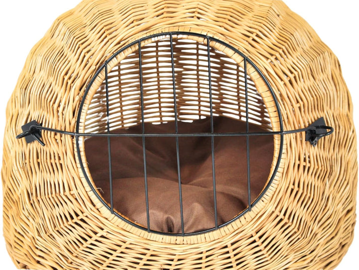 Weidenkorb Korbhöhle mit Gitter und Tragegriff – Abmessungen 50x40x45 cm – Transporthöhle – Natürlic