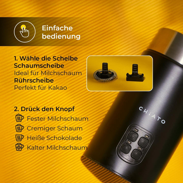 milkPLAY Milchaufschäumer Elektrisch & Milchschäumer - 4- in-1 Milk Frother, Milchkocher & Milchwärm