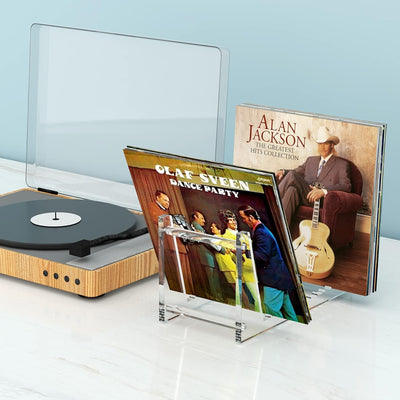 HIIMIEI Schallplatten Aufbewahrung,Acyrl Abnehmbar Schallplattenständer zum Vinyl Aufbewahrung | LP