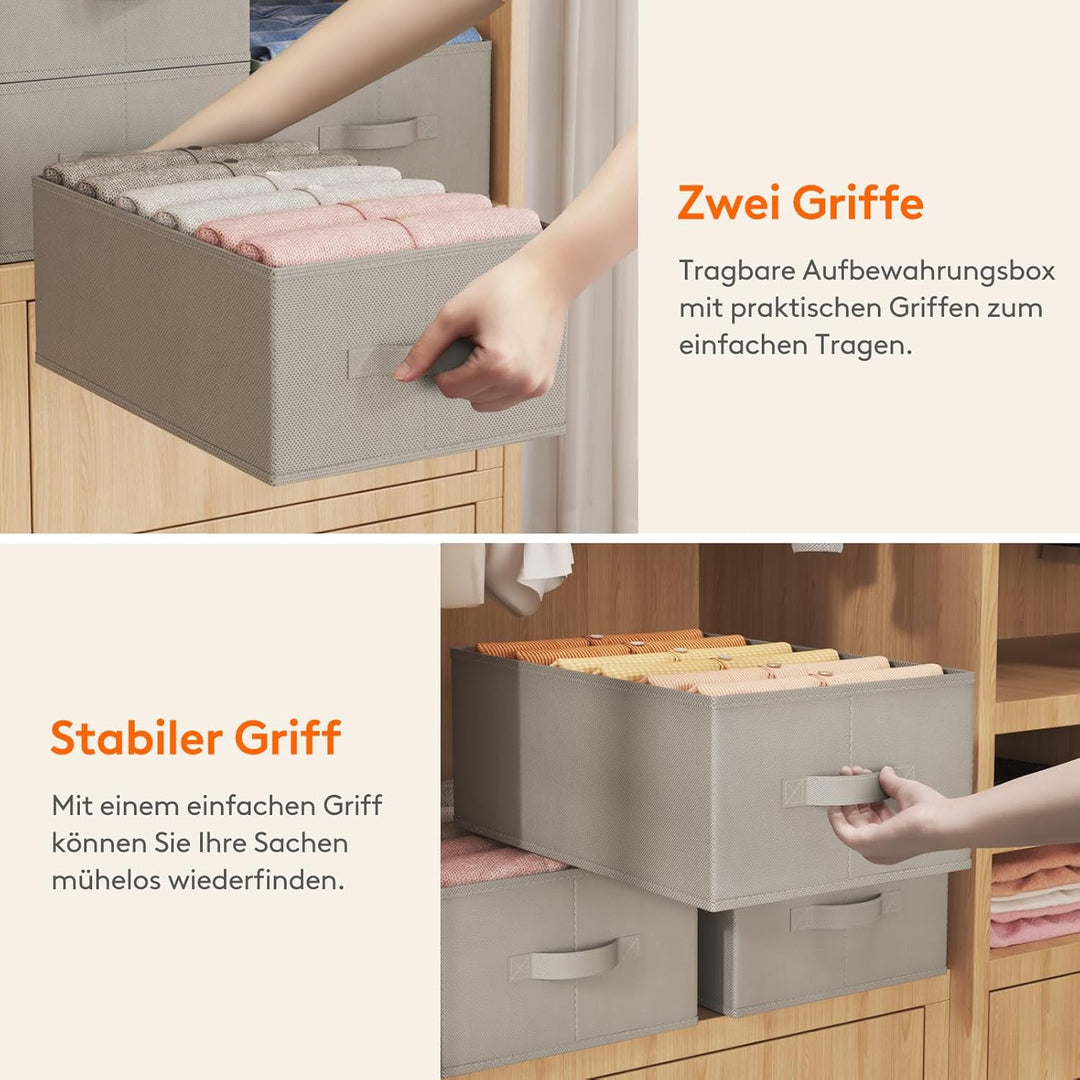 Lifewit Schrank Aufbewahrungsbox Kleidung, Jeans Ordner für Kleiderschrank mit Trennplatte, 6 Fächer