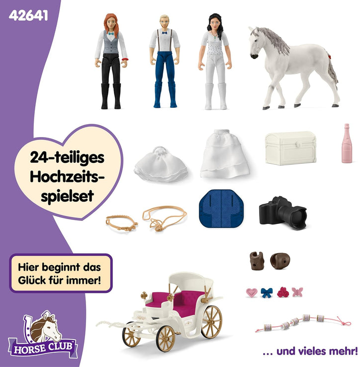 schleich 42641 Hochzeitskutsche, ab 5 Jahren, HORSE CLUB - Spielset, 106 Teile, Mehrfarbig/Meereswel