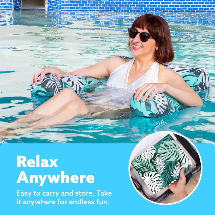 Sloosh 2 Packungen Pool Float Hängematte Stühle, Blumenmuster Wasser schwimmenden Stuhl, Aufblasbare