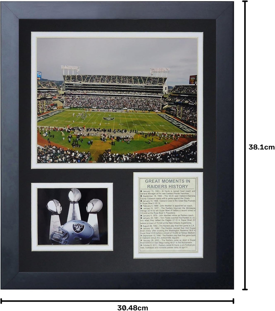 Legends Never Die Oakland Raiders Stadium- The Black Hole Collectible | Framed Photo Collage Wall Ar