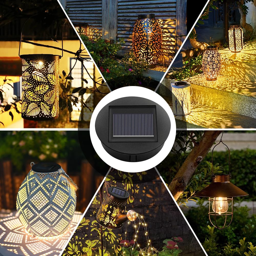 NAVESO Solarleuchten Ersatzteile, 6 Stück Ersatz Solarmodul für Gartenleuchten, Wasserdicht Solar Er