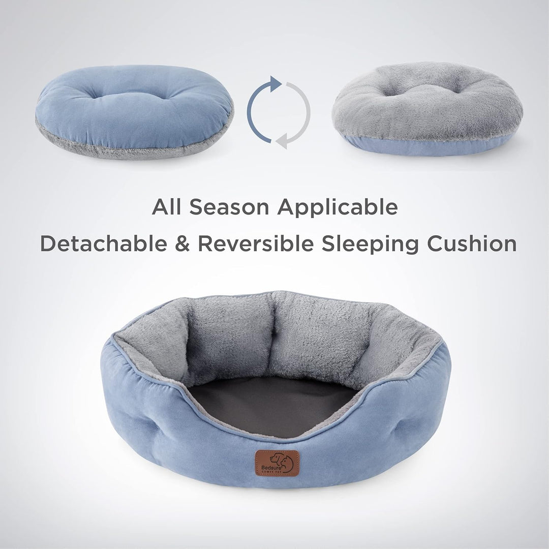 BEDSURE Katzenbett waschbar Katzen Bettchen - 63x53x20cm Katzen Bett mit Zweiseitig Innenkissen Katz