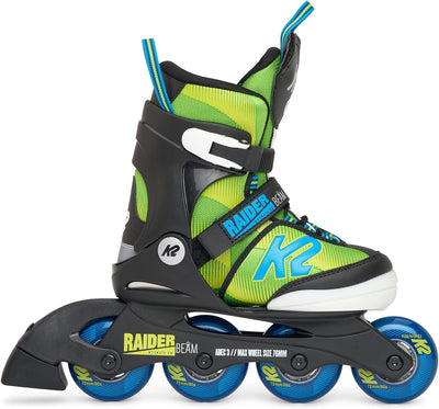 K2 Skates Jungen Inline Skates RAIDER BEAM, green - blue, 30H0410 L (EU: 35-40 / UK: 3-7 / US: 4-8)