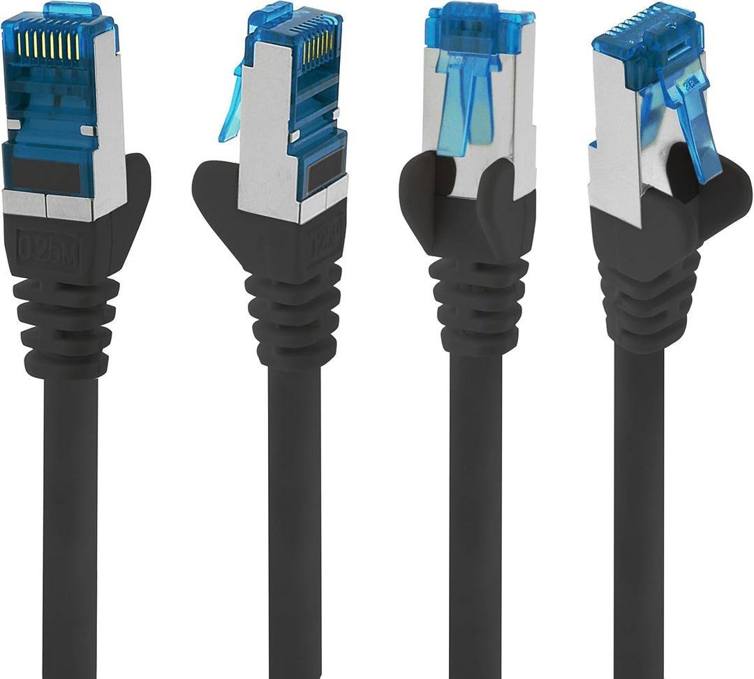1aTTack.de Patchkabel – 10X 7,5m Ethernet, Netzwerk, Lan Kabel CAT6a (für Gigabit Netzwerke, Router,