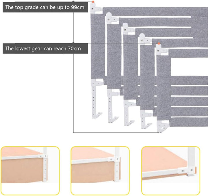 homewell Bettgitter für Kleinkinder, Bettgitter, faltbar, tragbar, höhenverstellbar, Sicherheitsbarr