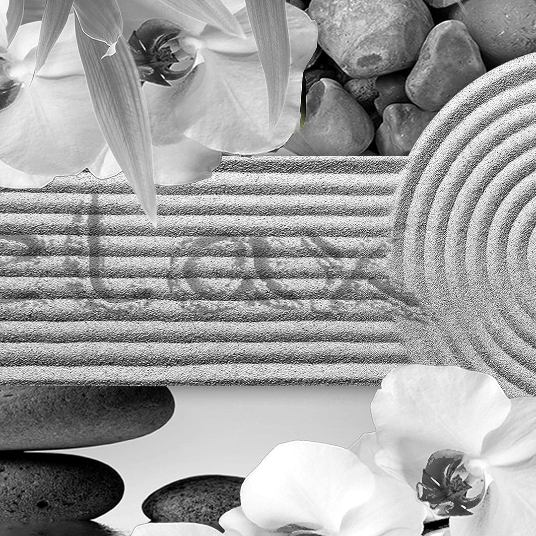 Runa Art Wandbilder Feng Shui Sand 5 Teilig Bild auf Vlies Leinwand Deko Wohnzimmer Schlafzimmer Spa
