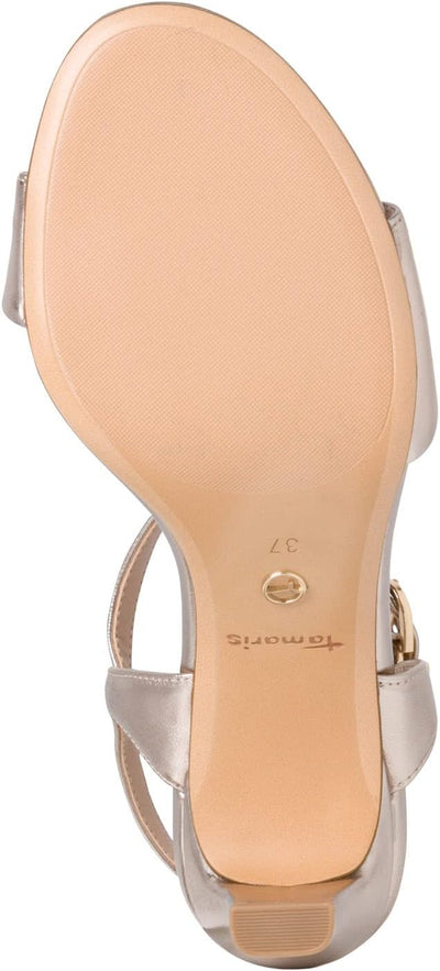 Tamaris Damen Sandaletten, Frauen Sandalen,TOUCHit-Fussbett 36 EU Light Gold, 36 EU Light Gold