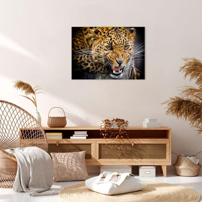 Bilder auf Leinwand Leopard tier savanne afrika Leinwandbild 70x50cm Wandbilder Dekoration Wohnzimme