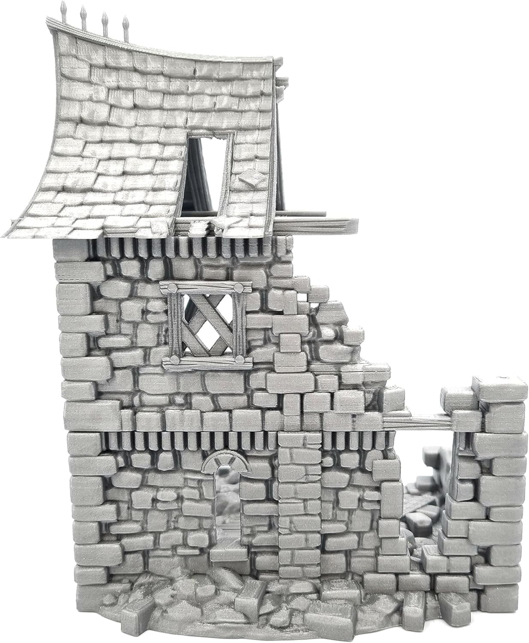QP3D - Battle Ruined Medieval Building - Fantasy House Terrain Scenery for Tabletop & RPG 28-32mm Mi