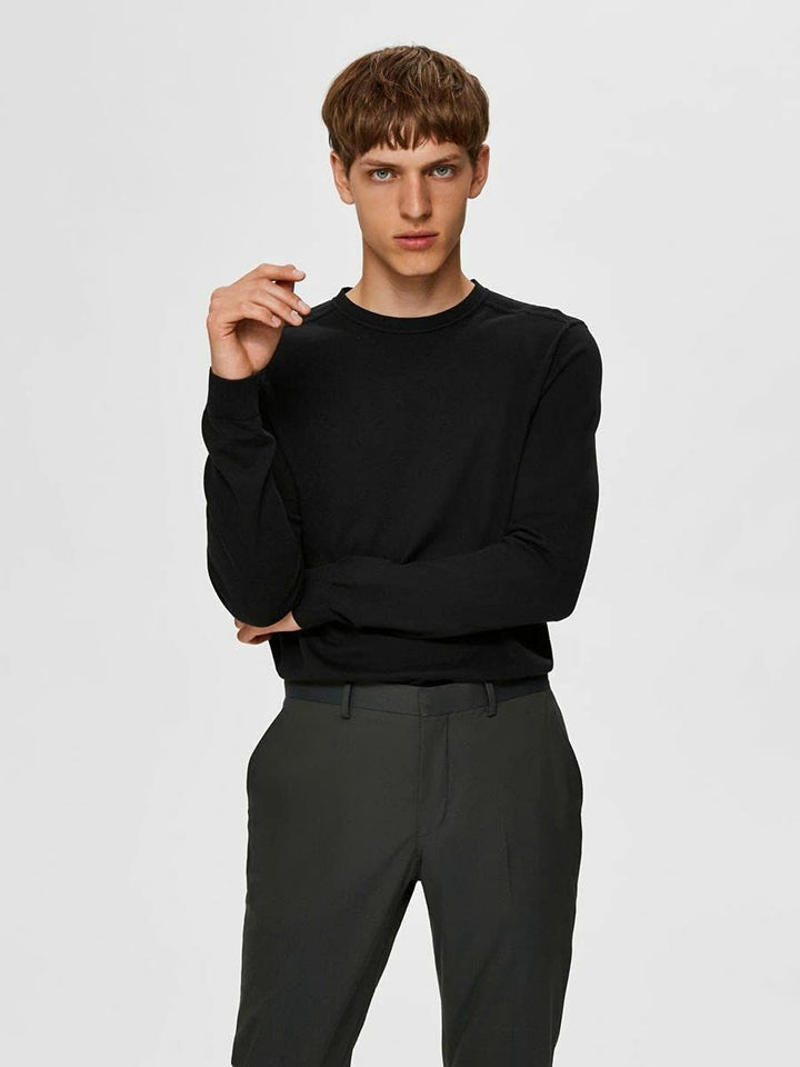 Selected Homme Male Strickpullover Langarm S Schwarz, S Schwarz