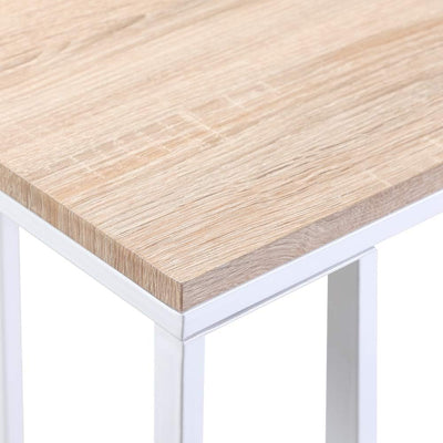 Casaria® Beistelltisch mit Rollen 50x35x70cm C Form Holz Metall 40kg Belastbarkeit Wohnzimmer Schlaf