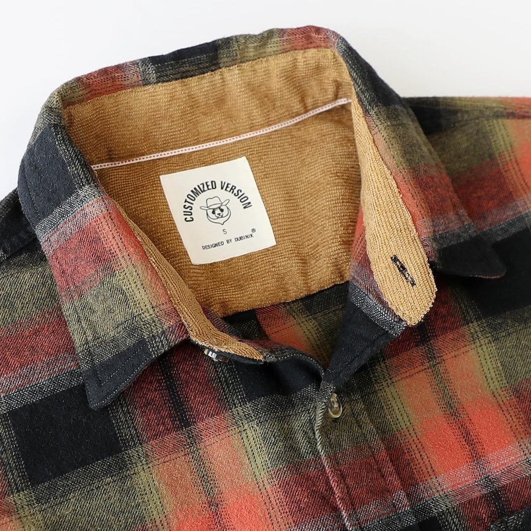 Dubinik® Flanellhemd Herren Button Down Kariert Baumwollhemd Freizeithemd Hemd Herren Langarm mit Zw