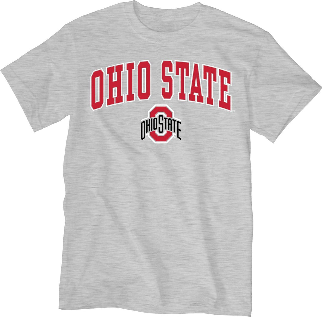 Blue 84 Herren T-Shirt Dark Heather Arching Over Ohio State Buckeyes M Dunkles Erika, Ohio State Buc