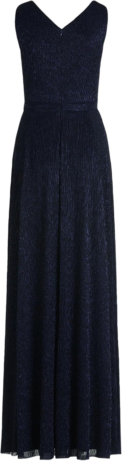 Vera Mont Damen Abendkleid mit Plissee 36 Blue/Black, 36 Blue/Black