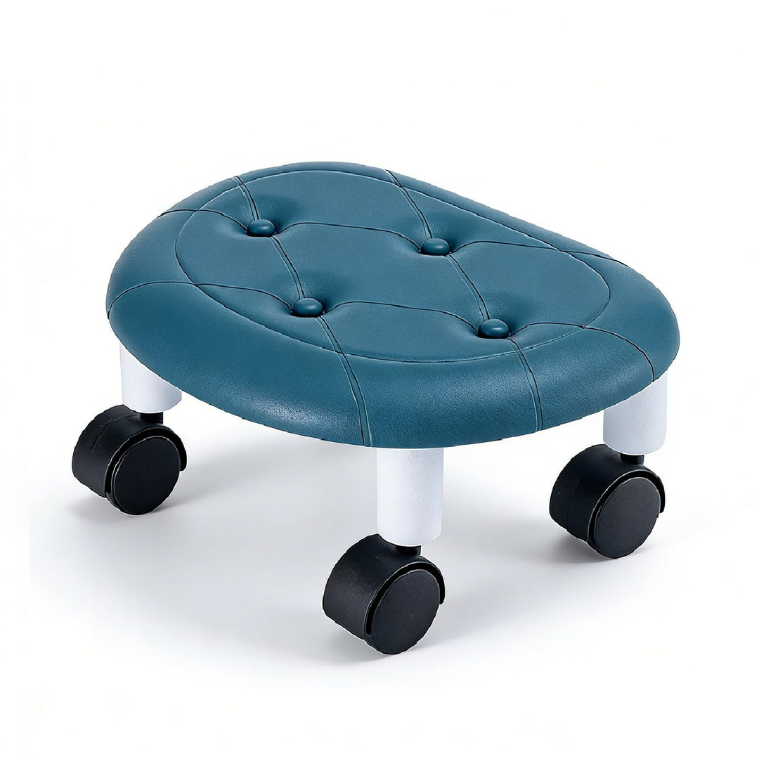 Niedriger Rollhocker, 33,5 x 15 x 26 cm 360° Drehbar Flexible Sitzfläche mit Rollen Rollhocker Stuhl