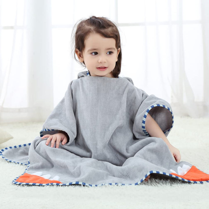 COOKY.D Baby Poncho Badetuch mit Kapuze, 100% Baumwolle, für Jungen und Mädchen, 70 x 70 cm, 0-6 Jah