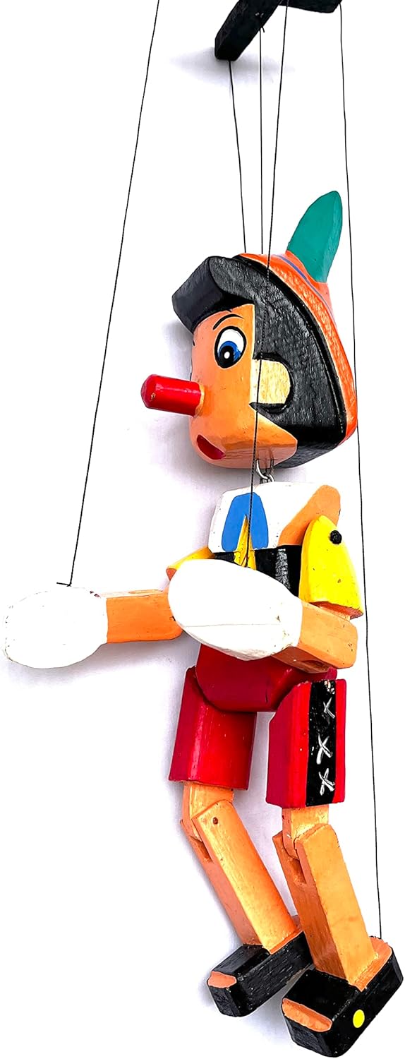 Pinocchio aus Holz mit Seilen, 30 cm, mehrfarbig (HC Enterprise-0325), 30 cm