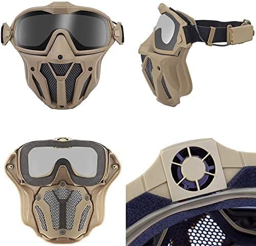 Taktische Airsoft Maske Und Balaclava Hut Maske Kit, Mit Nebel GogglesAustauschbare Transparente Und