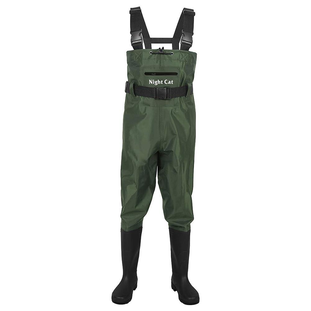 Night Cat Wathose Herren Damen Frauen Wathose mit Stiefeln Wasserdichte Atmungsaktive Crosswater Wad
