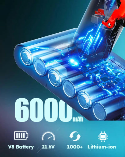 6000mAh Akku kompatibel mit Dyson V8 Absolute, V8 Animal, V8 Animal Exclusive, V8 Fluffy, SV10 V8 -
