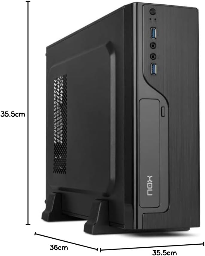 NOX LITE070 - NXLITE070 Mini-Tower mit Netzteil 500 W, USB 3.0, Lüfter 80 mm, Micro ATX, ITX, Frontp