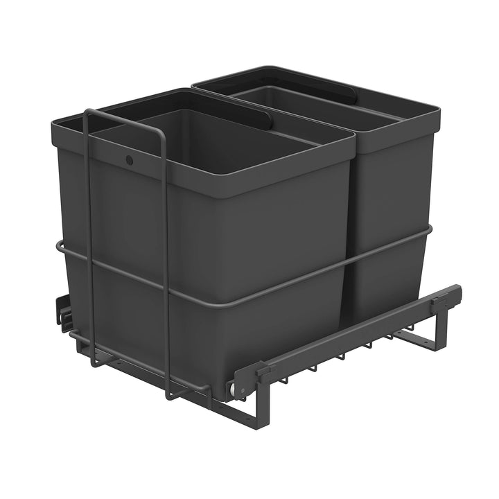LM 64/2 Einbau Mülleimer ausziehbar mit 2 Abfalleimer (1x11L, 1x16L) Korbauszug anthrazit 32,8x43,3x
