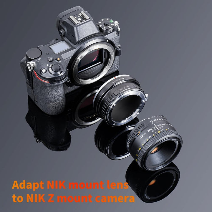 K&F Concept NIK-NIK Z Bajonettadapter Objektiv Ring für Nikon F Objektiv auf Nikon Z 7 und Nikon Z 6