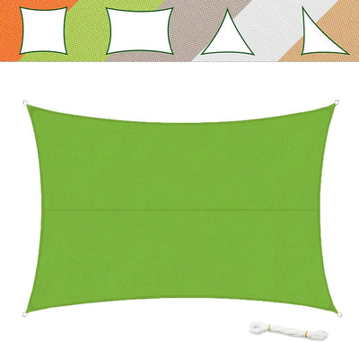 casa pura Sonnensegel 5 x 7 m, Hellgrün - inkl. Befestigungsmaterial - Rechteck - Reissfestes Polyes