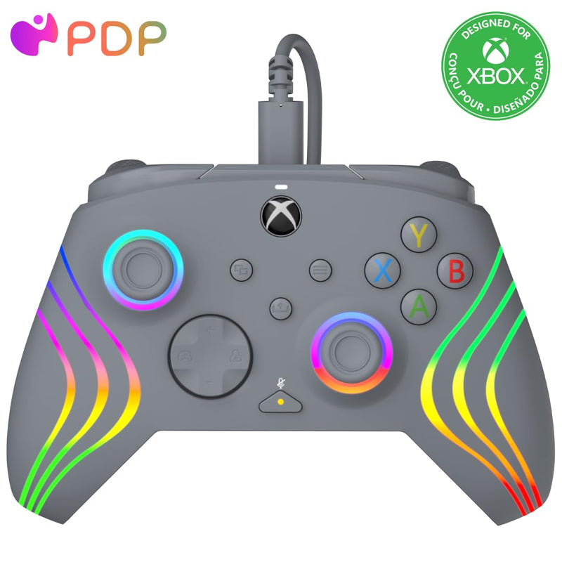 PDP AFTERGLOW XBX WAVE WIRED Controller GREY for Xbox Series X|S, Xbox One, Officially Licensed, Gre