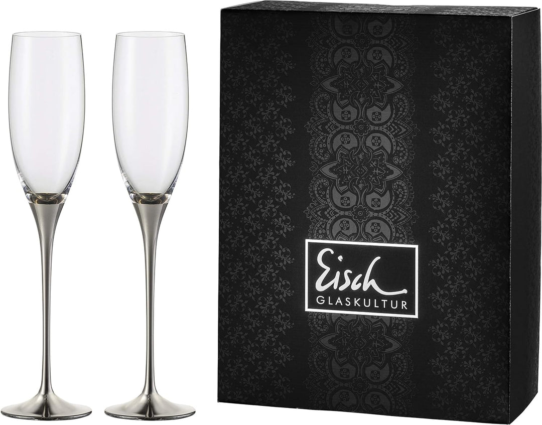 Eisch - Sektgläser Champagner Exklusiv Platin - 2 Stück im Geschenkkarton