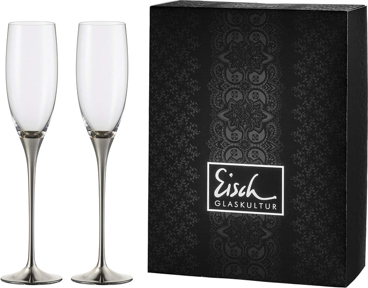 Eisch - Sektgläser Champagner Exklusiv Platin - 2 Stück im Geschenkkarton