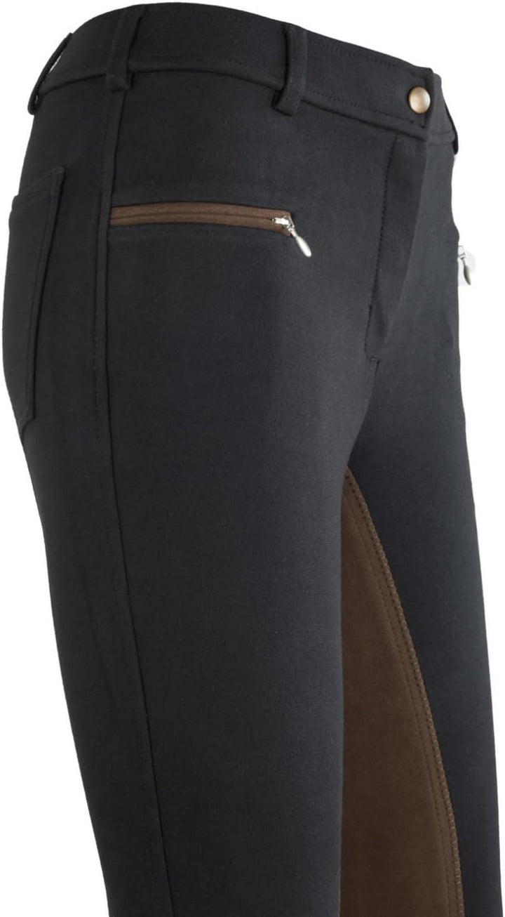 HKM by Reiterladen24 - Damen Reithose Vollbesatz BASICLINE schwarz/dunkelbraun 44